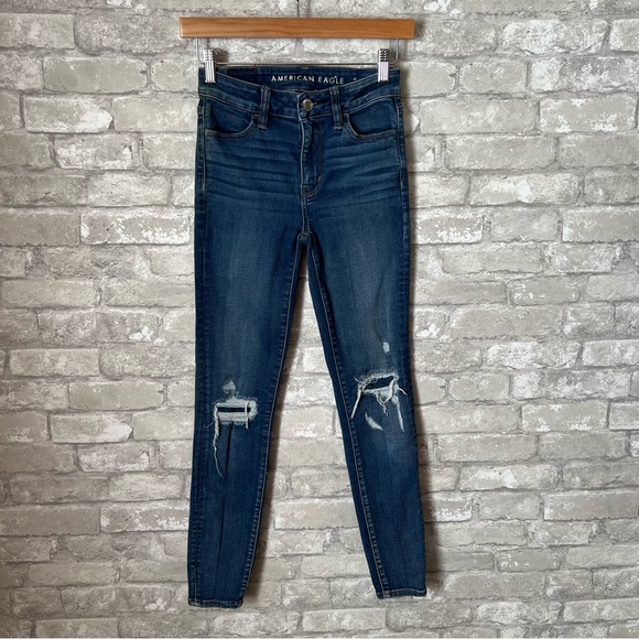 Bundle of Two American Eagle Outfitters Women Sizes 0 Long/Regular Jegging Jeans - Picture 3 of 16